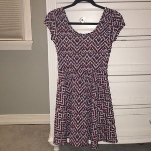 Aeropostale Pink White and Blue Skater Skirt Dress